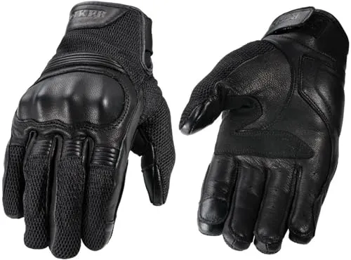 Rokker Austin Mesh Motorradhandschuhe, schwarz, L - Motorradhandschuhe mit atmungsaktivem Mesh-Material, ideal für warme Tage und optimalen Grip beim Fahren.