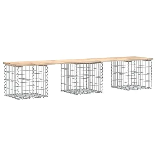 Gartenbank aus Gabionen 203x44x42 cm von vidaXL