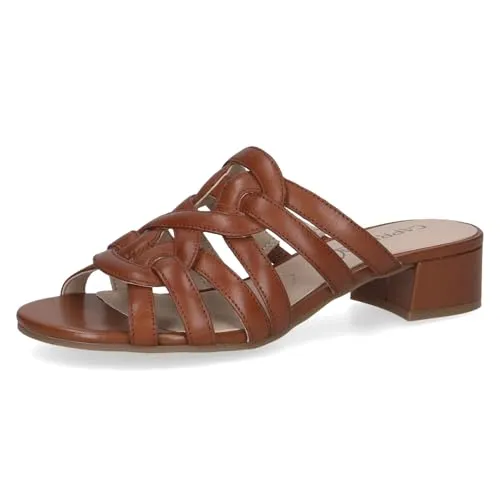 Produktbild Caprice Damen Sandale mit Absatz aus Leder, Braun (Cognac Nappa), 36