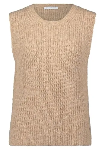 BETTY & CO Damen Strickpullover ohne Arm - Pullover, lässig geschnitten mit modernem Rundhals und seitlichem Schlitz für mehr Bewegungsfreiheit. Ideal für stilvolle Alltagslooks und gefertigt aus pflegeleichten, nachhaltigen Materialien.