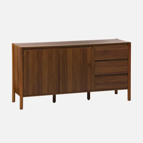 Sweeek Sideboard Holzdekor mit 2 Türen & 3 Schubladen