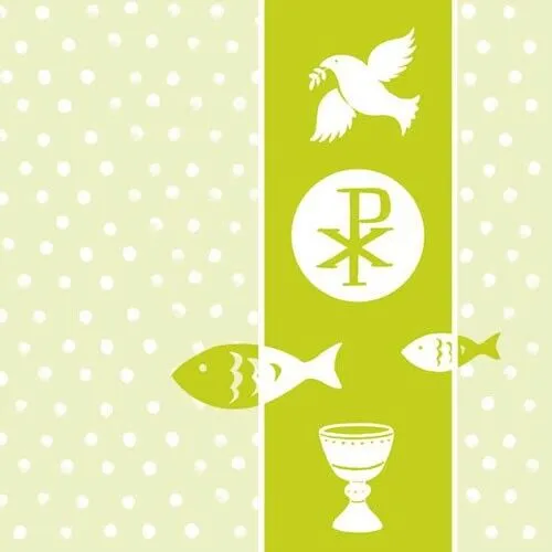 Servietten grün 33x33cm Tischdeko Kommunion Konfirmation Taufe 20