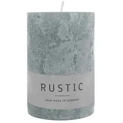 RUSTIC-Stumpenkerze Silbergrau, WENZEL, 80/60 mm, Brenndauer ca. 25h, selbstverlöschend