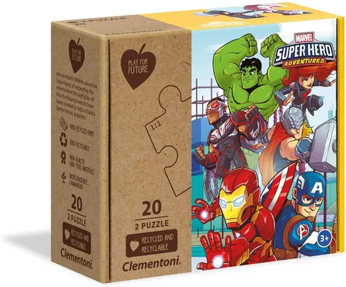Clementoni Play for Future Puzzle - Marvel Superhelden (2 x 20 Teile)