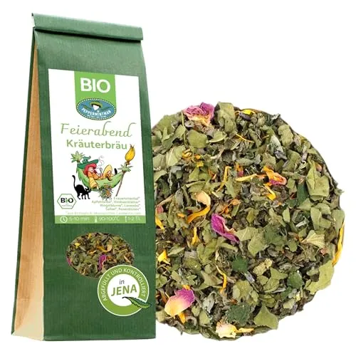 NEU: Bio Feierabend-Kräuterbräu (125g) Natürlicher Wohlfühl-Kräutertee mit Rosenblüten, Apfelminze, Himbeerblättern, Ringelblumen,. Natürlich sanfte Mischung für entspannte Momente von PeppermintMan