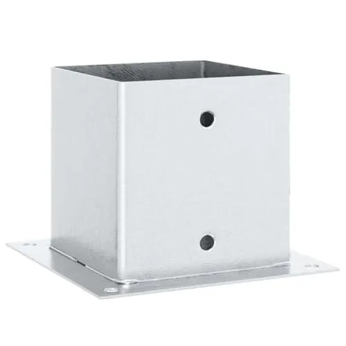 vidaXL Pfostenträger Quadratisch 4Stk. Silber 141x141mm Stahl Verzinkt - Gartenzäune: Robuste Pfostenträger aus feuerverzinktem Stahl bieten eine langlebige und stabile Unterstützung für deine Pfosten, ideal für verschiedene Anwendungen im Außenbereich.