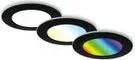 BRILONER 3er Set Bad Einbaustrahler LED mit Fernbedienung - Lampen für das Bad mit einstellbarer Farbtemperatur und RGB+W Licht, dimmbar und mit Timer-Funktion, alles bequem per Fernbedienung steuerbar.