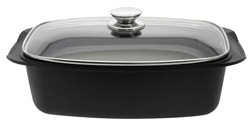 ELO Quatrorondo Bräter mit ELODUR® Edition - Vielseitiger Bräter aus Aluminiumguss mit innovativer ELODUR® Antihaftversiegelung für fettfreies Kochen, ideal für gleichmäßige Garung und einfache Reinigung. Für alle Herdarten geeignet, außer Induktion.