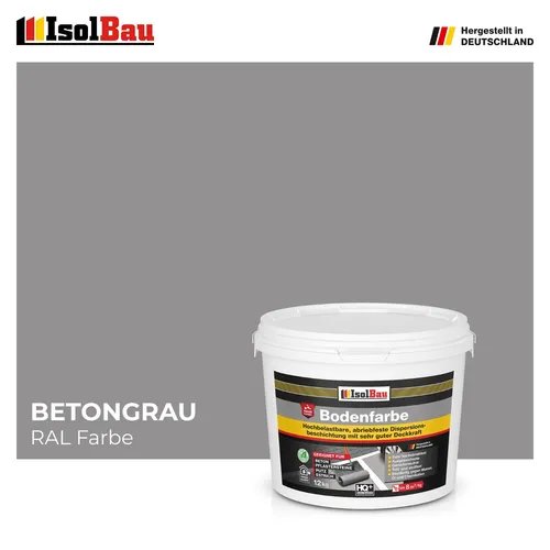 Bodenfarbe Betonfarbe Betongrau 12 kg Bodenbeschichtung Fußbodenfarbe Garage