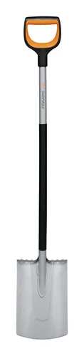 Fiskars Gärtnerspaten rund Xact - 1066730 - Robuster Gärtnerspaten mit ergonomischem Griff für müheloses Arbeiten im Garten, ideal für präzises Umgraben und Pflanzen.