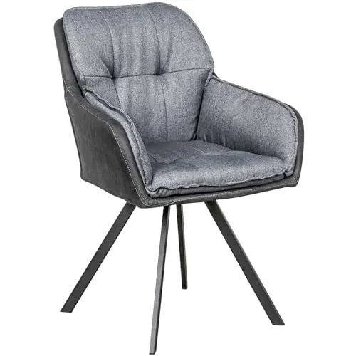 Riess-Ambiente MR. LOUNGER Armlehnstuhl anthrazit/grau - Stuhl für Esszimmer, gepolstert, 180° drehbar, ideal für entspannte Stunden und stilvolles Ambiente.