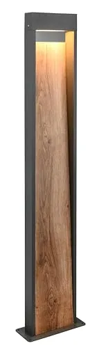 Trio Leuchten LED Außen Wandleuchte Salmon 446960135 - Hochwertige Außenleuchte aus Aluminium Druckguss in Holzoptik, mit 11 Watt LED für warmweißes Licht. Ideal für die einfache Montage und optimalen Schutz im Außenbereich (IP44).