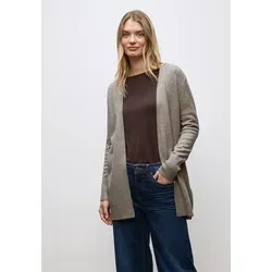 Strickjacke STREET ONE, Damen, Gr. 42, sandstone mocha meliert, Stoff, 30% Polyester, 27% Polyacryl, 23% Polyamid, 20% Viskose, unifarben, normal lang, ohne Ausschnitt, Rippbündchen, Strickjacken Strickjacke, aus softem Materialmix