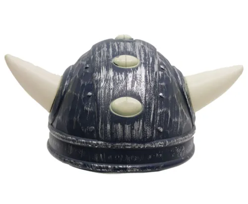 Karneval-Klamotten Kostüm Wikinger-Helm grau mit Hörner Gallier Karneval, Wikingerhelm für Erwachsene grau mit kleinen Hörnern Nordmann