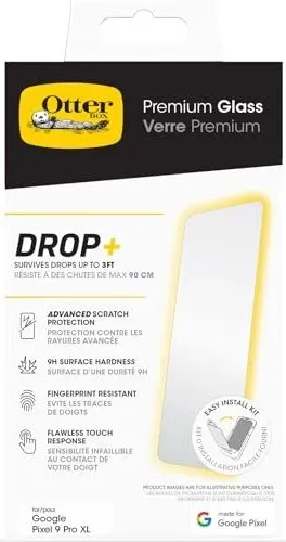 Otter Products OtterBox Premium - Bildschirmschutz für Handy - antimikrobiell - Glas - klar - für Google Pixel 9 Pro XL (77-95656)