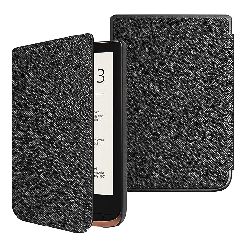 Fintie Hülle für Pocketbook Touch HD 3 / Touch Lux 5/4 / Basic Lux 4/3/2 und Pocketbook Color E-Reader - Ultradünne Hülle mit Auto Sleep/Wake, Magnetverschluss, Schwarz