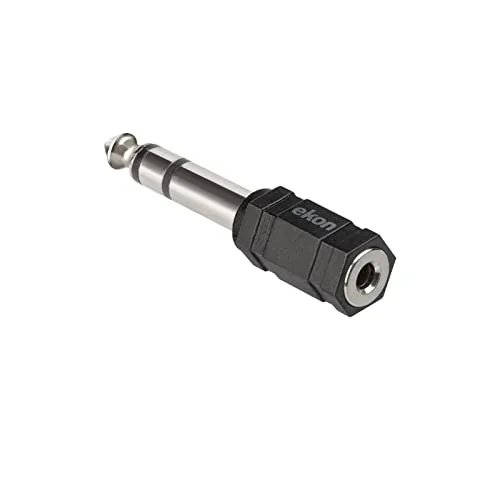 ekon Klinke Adapter, 3,5 mm Klinke auf 6,3 mm Klinkenstecker, weiblich, für Radio, Stereo, Musikinstrumente, Gitarre, Verstärker