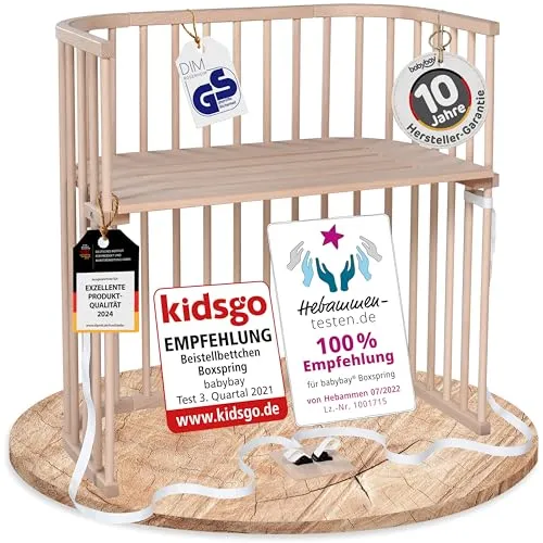 babybay Boxspring Beistellbett aus massivem Buchenholz von babybay
