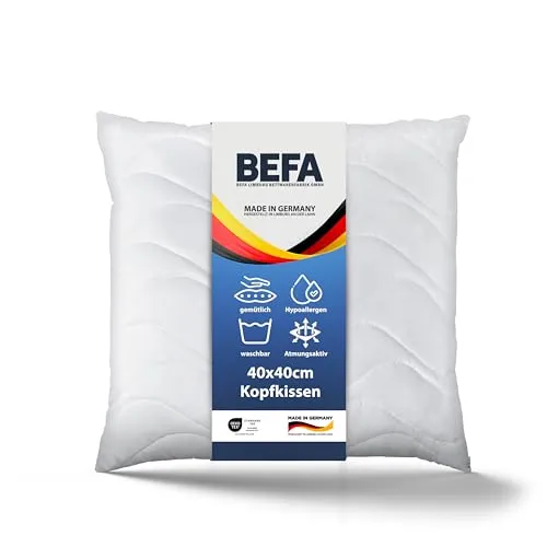 BEFA CARE Kopfkissen 60x60 cm (2 Stück) | Mikrofaser mit Aloe Vera | OEKO-TEX geprüft | Made in Germany - Hochwertiges Kopfkissen mit Aloe Vera-Veredelung für ein angenehmes Schlafklima. Die sanfte Mikrofaser sorgt für hygienische Frische und ist maschinenwaschbar. Ideal für erholsame Nächte und höchsten Schlafkomfort.