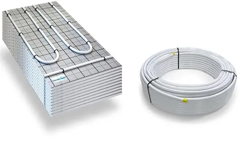 Warmwasser Fußbodenheizung HoWaTech TAC 5-10m2 - Nassbau Tacker Fußbodenheizung für 5-10m2, inklusive 100m Aluminium-Verbundrohr; ideal für alle Räume und Oberbeläge, bietet hohe Energieeinsparung und effiziente Wärmeverteilung.