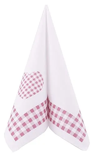 APARTina Tissue Serviette 100 Servietten kariert 33x33 cm Tissue - Landhaus Design, Hüttengaudi, Tisch Deko 3-lagige Papierservietten Rosa Herz Landhausstil (Altrosa)