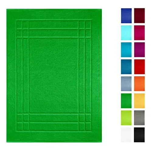 Lashuma Badematte Forst - Grün, Linz 50x70 cm Wannenvorleger Frottee aus 100% Baumwolle