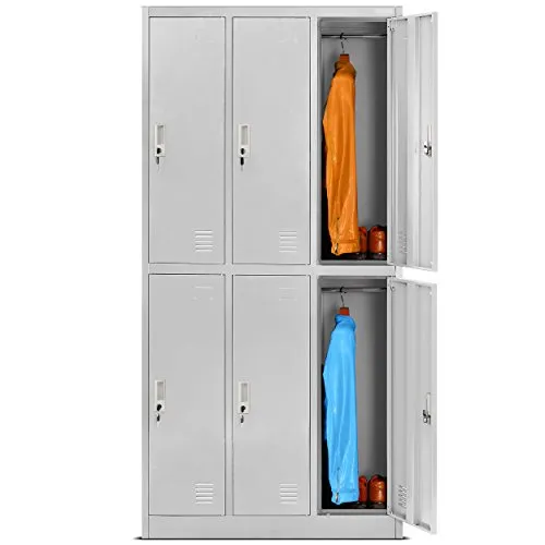 Jan Nowak Schließfachschrank 3B2A - Robuster Metallspind mit 6 Fächern - Aufbewahrungsschränke: Geräumiger Schließfachschrank mit 6 abschließbaren Fächern, ideal für Schulen und Fitnesszentren. Pulverbeschichtet für langanhaltende Stabilität und Sicherheit.