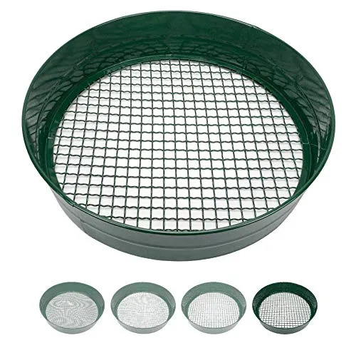 Sterico Gartensieb 33cm Ø - Robust und Rostgeschützt - Erde: Effektives Rundsieb mit 12mm Maschengröße für müheloses Sieben von Erde, Kompost und mehr. Stapelbar und langlebig dank robuster Metallkonstruktion.