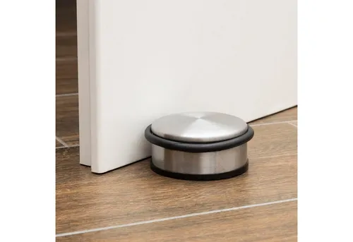 Haushalt International Türstopper aus Edelstahl, matt - Robuster Türstopper aus Edelstahl, matt, mit einem Durchmesser von ca. 10 cm und einem Gewicht von 1100g - ideal für sicheren Halt und stilvolles Design.