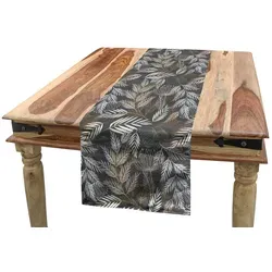 Abakuhaus Tischläufer Esszimmer Küche Rechteckiger Dekorativer Tischläufer, Jahrgang Nostalgische Blumenkunst braun|grau 40 cm x 225 cm