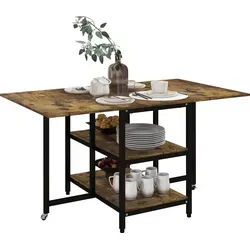 Homcom Ausziehbarer Esstisch in Braun