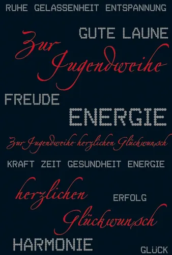 Jugendweihe - Glückwunschkarte im Format 11,5 x 17 cm mit Briefumschlag
