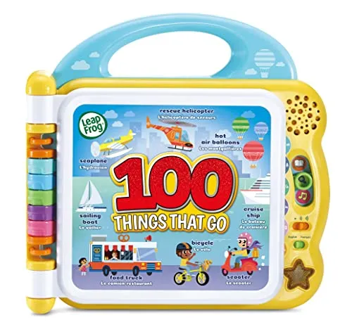 LeapFrog 100 Things That Go, Baby- & Kleinkindbuch, pädagogisches und interaktives zweisprachiges Spielbuch, Geschenk für Vorschulkinder im Alter von 18, 24, 36+ Monaten, englische Version