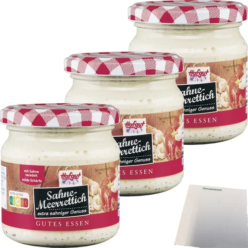 Hofgut Sahne Meerrettich 3er Pack 3x190g Glas usy Block