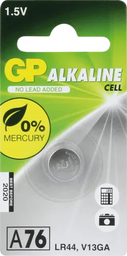 GP LR 44 - Alkaline Knopfzelle, 110 mAh, A76