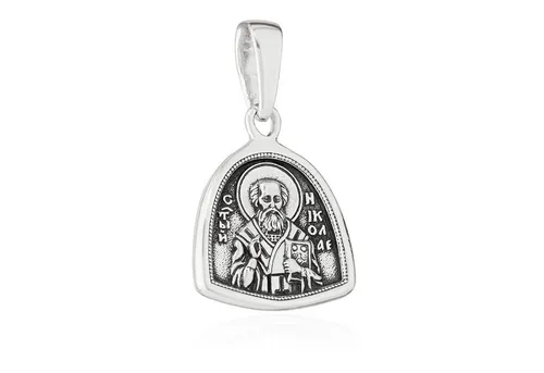 NKlaus Exquisiter Ikone Anhänger 925 Silber - Heiliger Nikolaus Wundertäter - Anhänger für Damen aus 925 Sterlingsilber, filigran gestaltet mit dem heiligen Nikolaus Wundertäter, ideal als besonderes Schmuckstück oder Geschenk.
