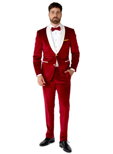 OppoSuits Herren-Weihnachts-Smoking in rot von OppoSuits