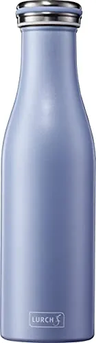Lurch 240940 Isolierflasche/Thermoflasche für heisse und kalte Getränke aus doppelwandigem Edelstahl 0,5l, pearl blue