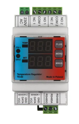 TE-02 Digitales Zweikanal Thermostat RS485 Modbus fähig