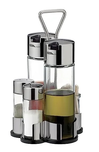 Tescoma Tischset Essig-Öl-Salz-Pfeffer-Zahnstocher, Grau, 49.5 x 26.5 x 26 cm