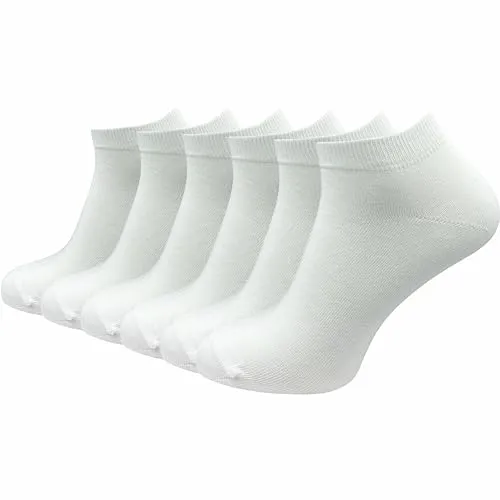 Herren Sneaker Socken aus 100% reiner Baumwolle (6 Paar | 10 Paar) | kurze & dünne Füßlinge | ohne drückende Naht über den Zehen (DE/NL/SE/PL, Numerisch, 39, 42, Regular, Regular, weiß | 6 Paar)