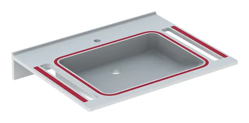 Geberit Publica Waschtisch demenzgerecht eckig 700 x 550 mm - Weiß Alpin - Badkeramik mit speziellen Ausschnitten für eine sichere Nutzung, ideal für Menschen mit Demenz.