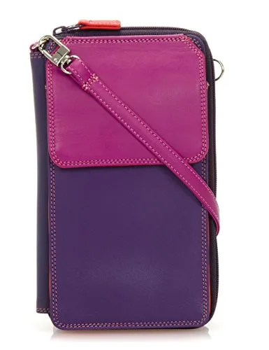 mywalit Damen Geldbörse - Zip Around Multi Purse - 1220-75 Sangria Multi - Damen-Geldbörsen mit abnehmbarem, verstellbarem Tragegurt, 16 Kreditkartenfächern und praktischem externen Handyfach für iPhone 6 Plus.