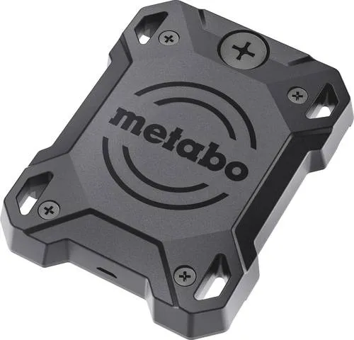 Metabo iOS Apple Tracker - Robuster Tracker für Werkzeuge mit weltweitem Apple Find My Netzwerk, lauten Signaltönen und IP67 Schutz. Ideal für Handwerker, um Werkzeuge schnell zu finden und Distanzüberschreitungen zu vermeiden.
