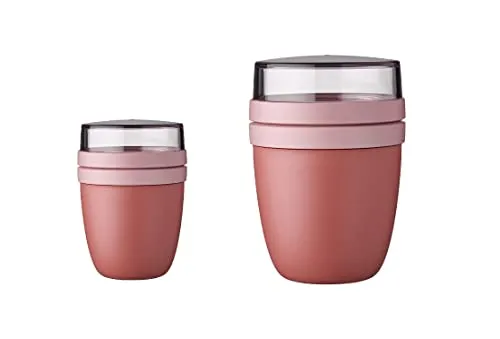 Mepal ELLIPSE Lunchpot Set 2-teilig - Vivid Mauve - Vorratsdosen, ideal für den Transport von Snacks und Mahlzeiten mit zwei separaten Behältern für maximale Frische und Vielseitigkeit.