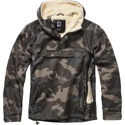 Brandit Sherpa Windbreaker XL - Dark Camo - Funktionsjacke mit warmem Teddyfell-Futter, wind- und wasserabweisend, ideal für Outdoor-Aktivitäten und wechselhaftes Wetter.