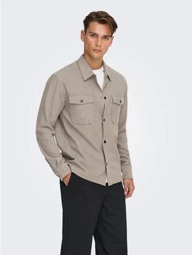 Only & Sons Jacke MARK Hemdjacke - Übergangsjacke mit modernem Fly-Away-Kragen und zwei Brusttaschen, ideal für lässige und urbane Looks. Hoher Tragekomfort für jede Gelegenheit.
