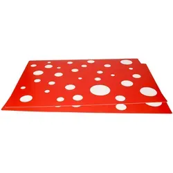 2er Set Tischset rot mit weißen Punkten 45 x 32 cm