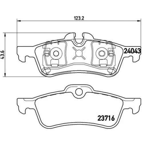 Bremsbelagsatz BREMBO P 06 032, Hinten