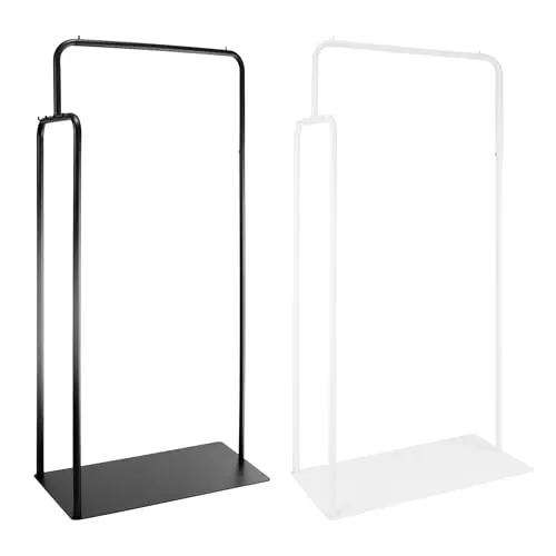 Natural Goods Berlin Kleiderständer BOGEN - Stehende Kleiderstange Schwarz 160 x 80 cm - Metall Herrendiener mit Hutablage und Haken für Schlafzimmer